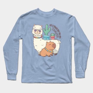 Life is tough but you are tougher - Alpaca Capybara Cactus Gang Long Sleeve T-Shirt